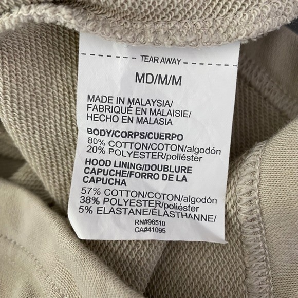 Under Armour Short Sleeve Hoodie Men Medium Beige Pullover Athleisure Streetwear - Picture 8 of 9